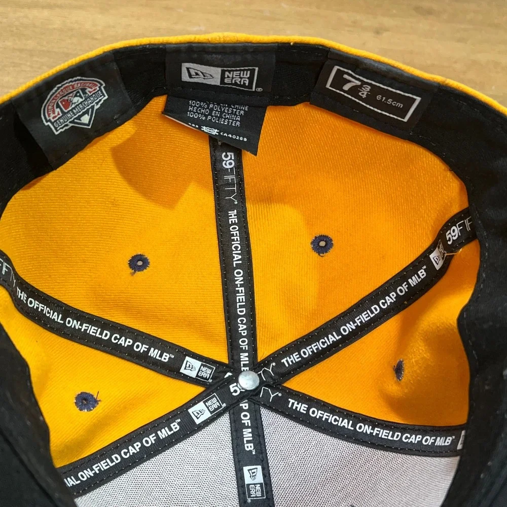 New Era 59FIFTY Montgomery Biscuits MiLB Fitted‎ Hat Yellow Navy Size 7 3/4